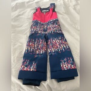 Spyder Kids' Pink and Blue Snow Bib, size 4